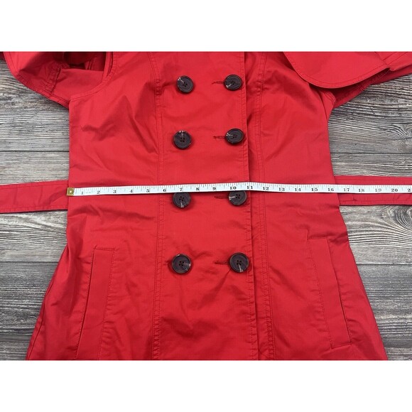 CABI Womens Red Trench Coat Sz 2 Convertible Jacket Vest Zip Off Career Office - Picture 13 of 16